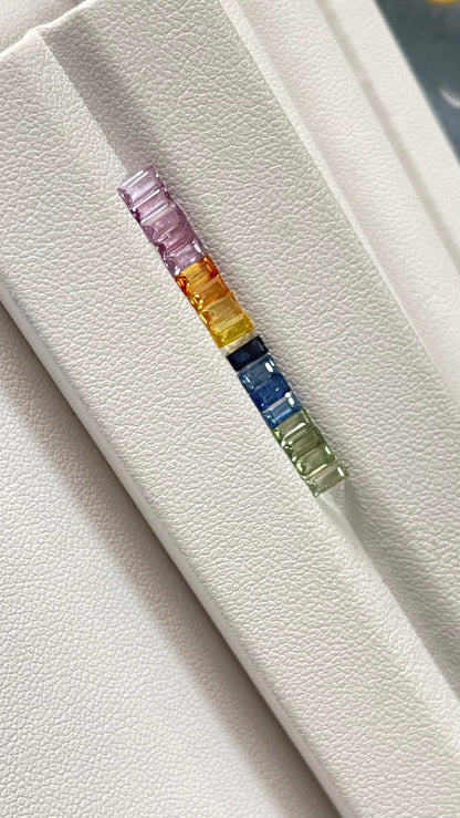 4x2mm rainbow sapphire baguette, 17pc, photo 4