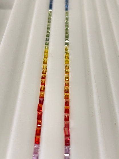 4x2mm rainbow sapphire baguette, 44pc, photo 2