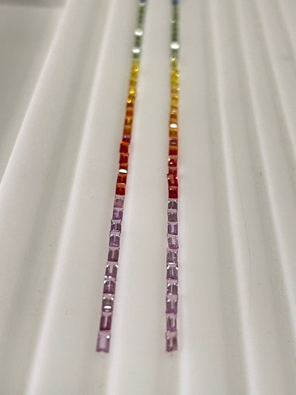 4x2mm rainbow sapphire baguette, 44pc, photo 4