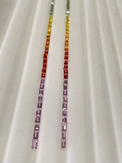 4x2mm rainbow sapphire baguette, 44pc, photo 5