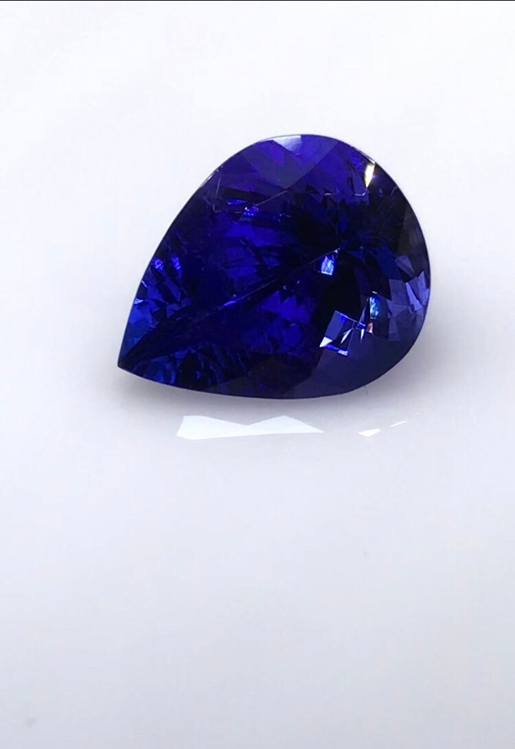 17x13.50MM • 12.35 CARATS • NATURAL TANZANITE • Pear Cut • Loop Clean • Royal Blue • Excellent Cut • December Birthstone