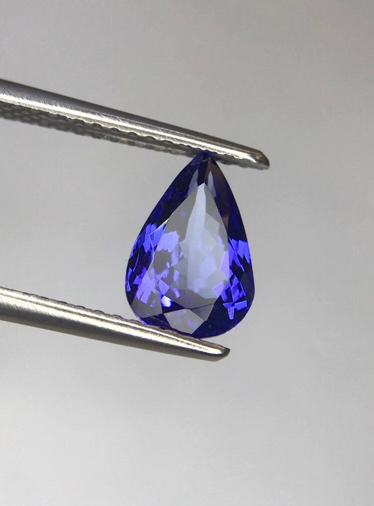 NATURAL • TANZANITE, TANZANITE Stone, Clean 1.63 Carats • Pear Shape • Fine Cut Royal Blue Tanzanite • Gemstone, Natural Gemstone