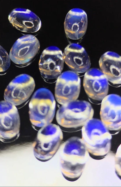 6x4mm oval cabochon rainbow moonstone loose gemstones, photo 1