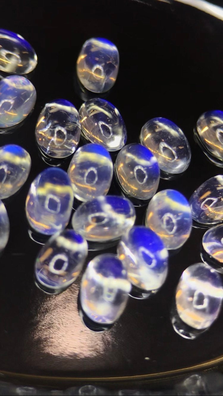 6x4mm • Rainbow Moon Stones • Top Quality • Excellent • Cabs 21 Pcs • Lot