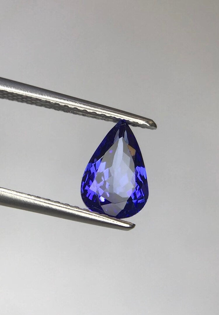 NATURAL • TANZANITE, TANZANITE Stone, Clean 1.63 Carats • Pear Shape • Fine Cut Royal Blue Tanzanite • Gemstone, Natural Gemstone