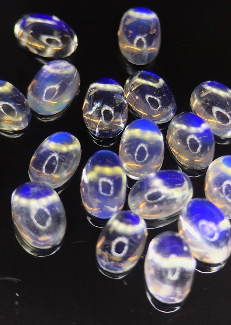 6x4mm • Rainbow Moon Stones • Top Quality • Excellent • Cabs 21 Pcs • Lot