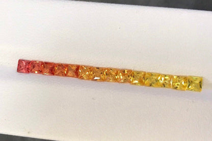 3mm yellow-orange sapphire princess set, photo 1