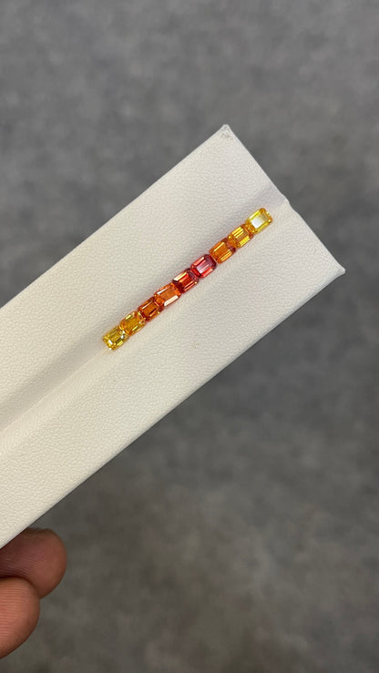 4x3mm orange sapphire gradient ring, 9pc, photo 1