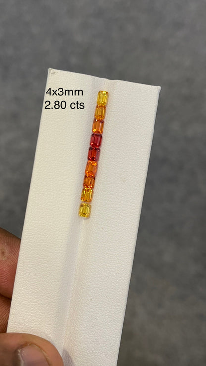 4x3mm orange sapphire gradient ring, 9pc, photo 3