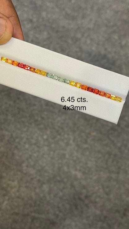 4x3mm orange sapphire eternity ring, 21pc, photo 1
