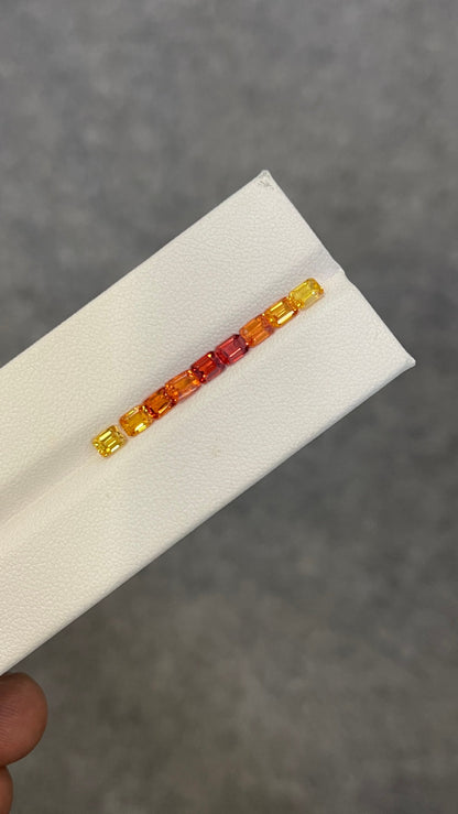 4x3mm orange sapphire gradient ring, 9pc, photo 4