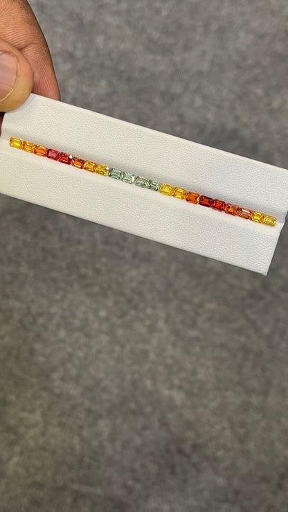 4x3mm orange sapphire eternity ring, 21pc, photo 2