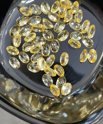 6x4mm yellow zircon oval loose lot, photo 4