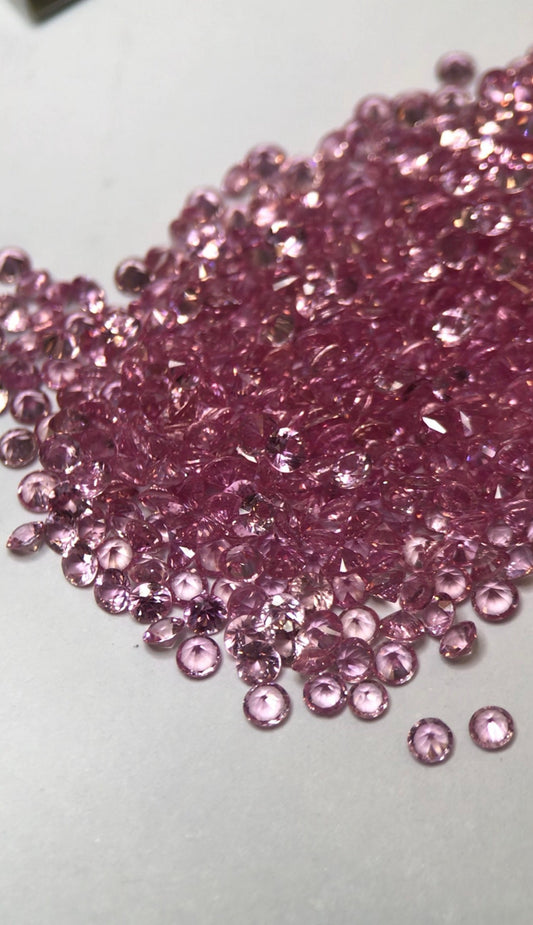 Pink • Sapphires • 2.3mm Rounds • Good Quality • 30 Stones • Several Packs