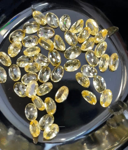 6x4mm yellow zircon oval loose lot, photo 1