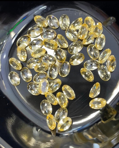 6x4mm yellow zircon oval loose lot, photo 2