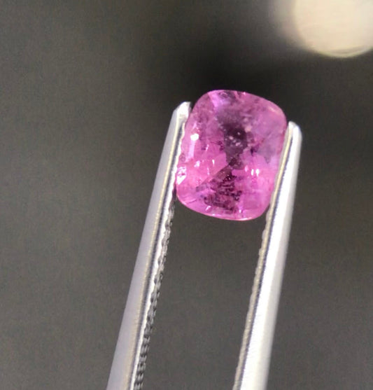 Natural Pink Sapphire 1.03 Carat Cushion Cut - Flawless Gem"