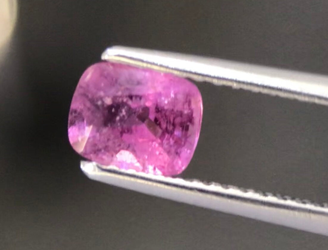 Natural Pink Sapphire 1.03 Carat Cushion Cut - Flawless Gem"