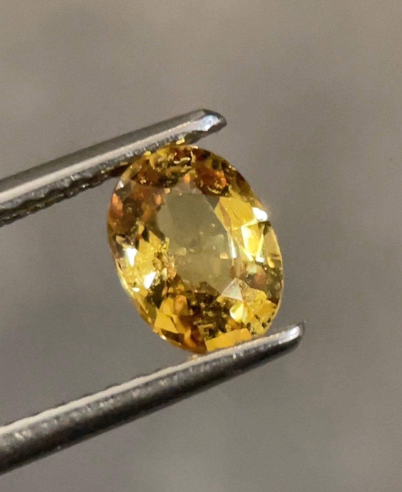 1.10 Carats Golden Canary Yellow Sapphire Natural  Stone Beautiful Color Ring size