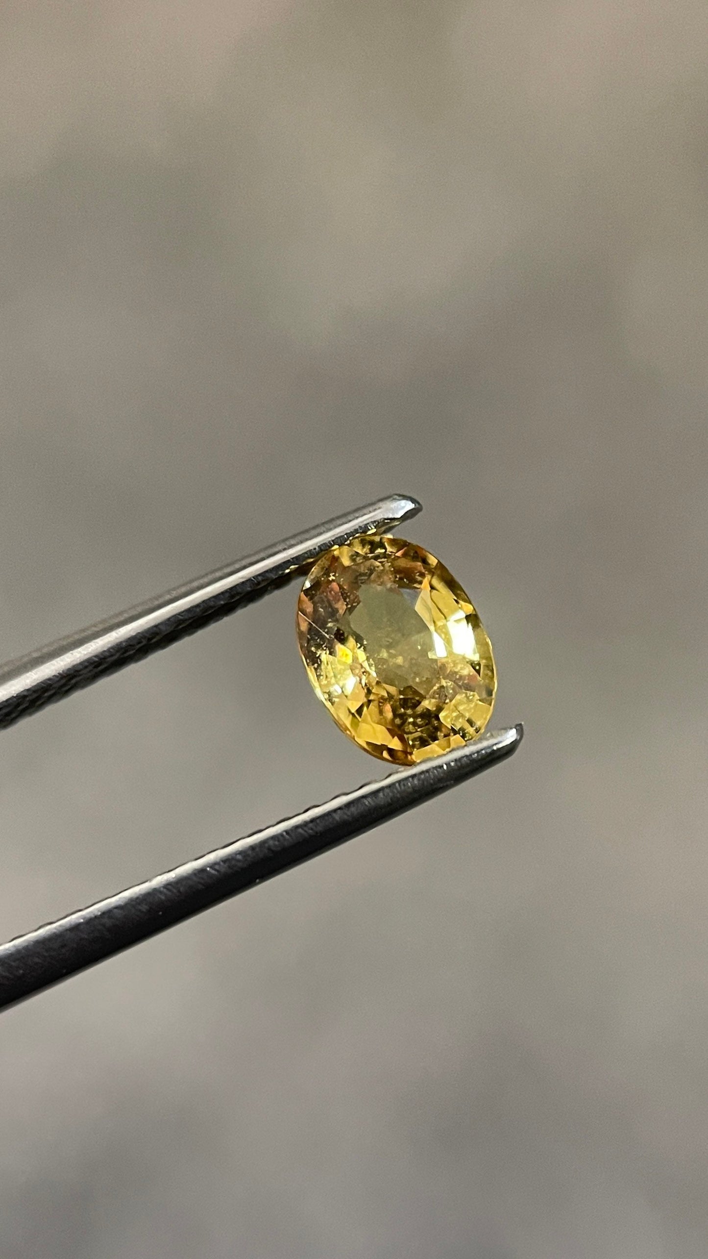 1.10 Carats Golden Canary Yellow Sapphire Natural  Stone Beautiful Color Ring size