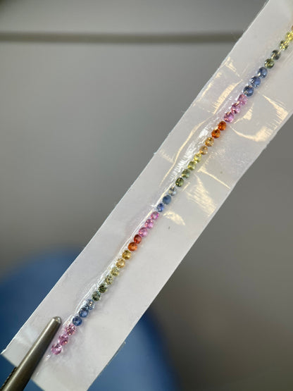 2mm rainbow sapphire bracelet line, photo 4