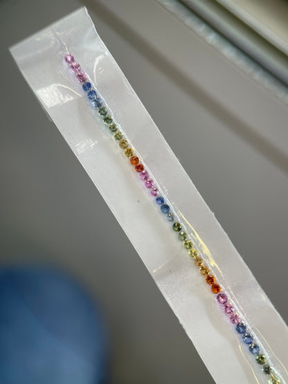 2mm rainbow sapphire bracelet line, photo 1