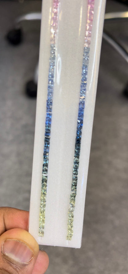 2.5mm princess-cut rainbow sapphire loose stones, photo 3