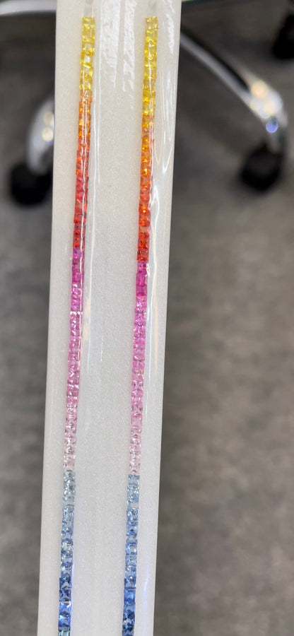 2.5mm princess-cut rainbow sapphire loose stones, photo 4