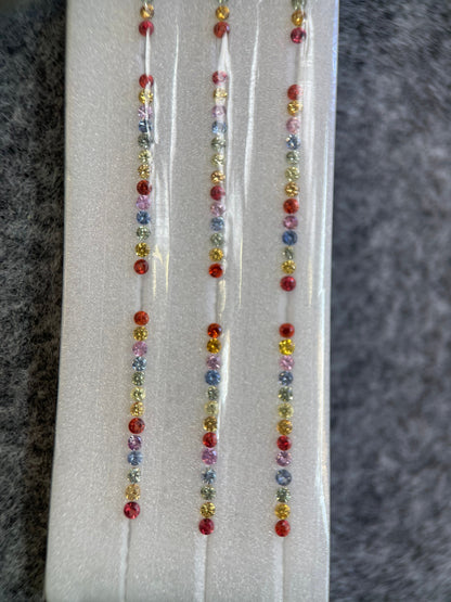 2mm rainbow sapphire round ring set, 13pc, photo 4