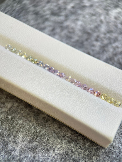 2.8mm unheated rainbow sapphire ring set, photo 1