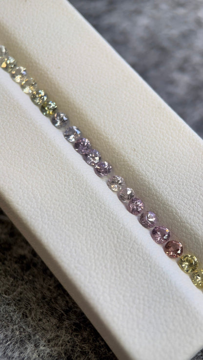 2.8mm unheated rainbow sapphire ring set, photo 3