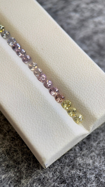 2.8mm unheated rainbow sapphire ring set, photo 2