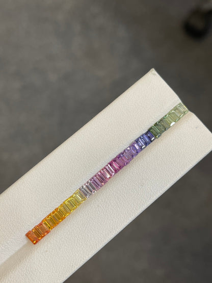 4x2mm rainbow sapphire baguette cut, 32pc, photo 1