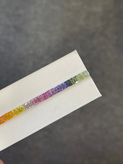 4x2mm rainbow sapphire baguette cut, 32pc, photo 3