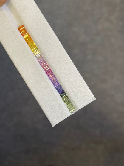 4x2mm rainbow sapphire baguette cut, 32pc, photo 2