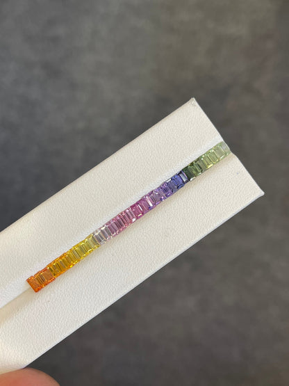 4x2mm rainbow sapphire baguette cut, 32pc, photo 4