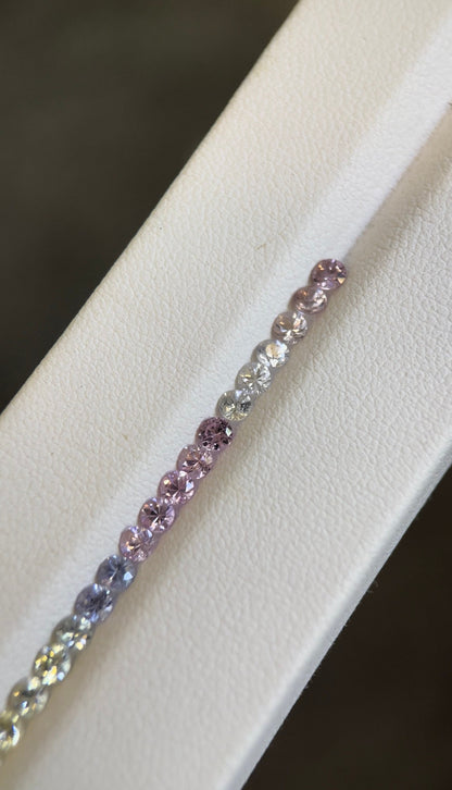 2.8mm pastel rainbow sapphire ring set, photo 2