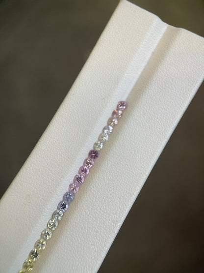 2.8mm pastel rainbow sapphire ring set, photo 4
