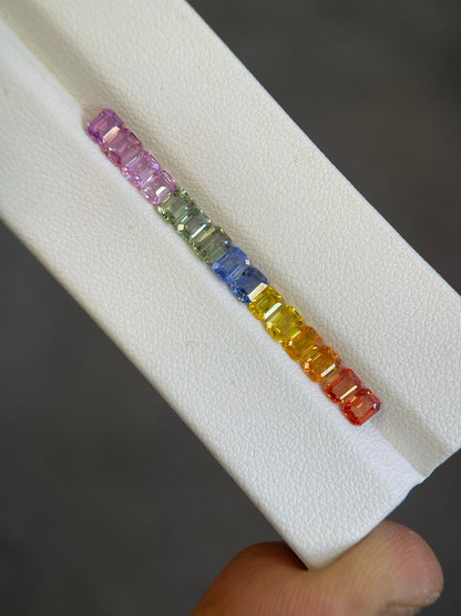 4x3mm rainbow ruby-sapphire eternity ring, photo 2