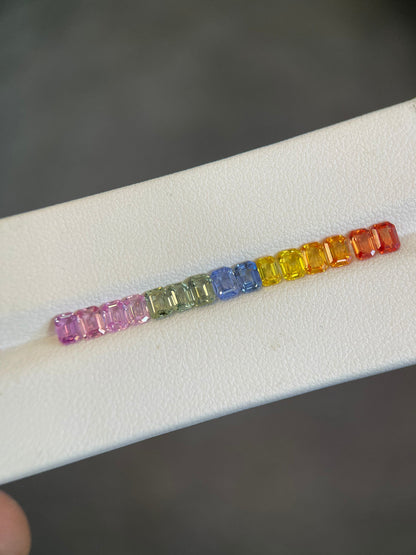 4x3mm rainbow ruby-sapphire eternity ring, photo 3