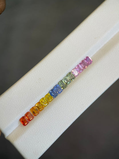 4x3mm rainbow ruby-sapphire eternity ring, photo 1