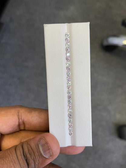 3.2mm unheated white-pink sapphire ring, photo 2