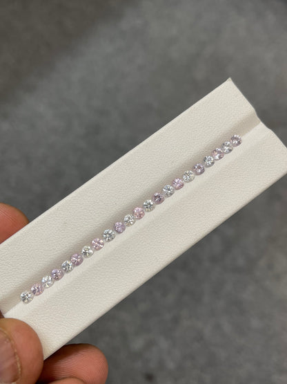 3.2mm unheated white-pink sapphire ring, photo 1