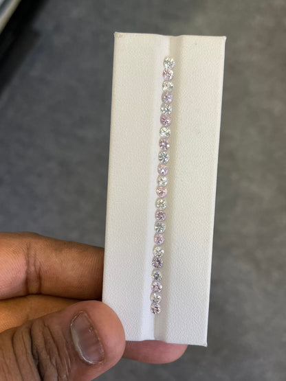 3.2mm unheated white-pink sapphire ring, photo 3
