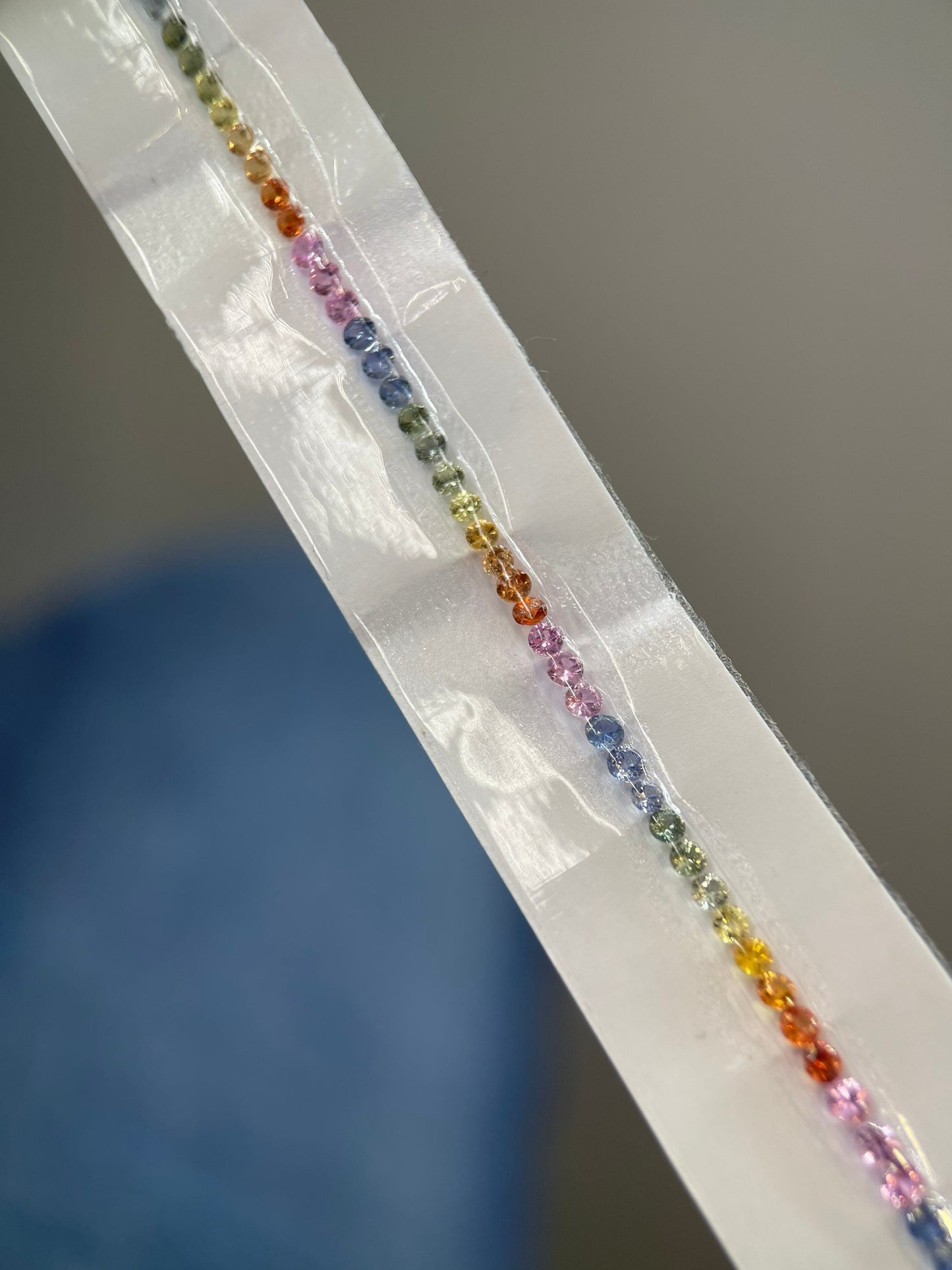 2mm Rounds Rainbow Sapphires  Beautiful Design Excellent cut Loose Bracelet set 7inch