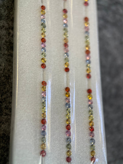 2mm rainbow sapphire round ring set, 13pc, photo 2