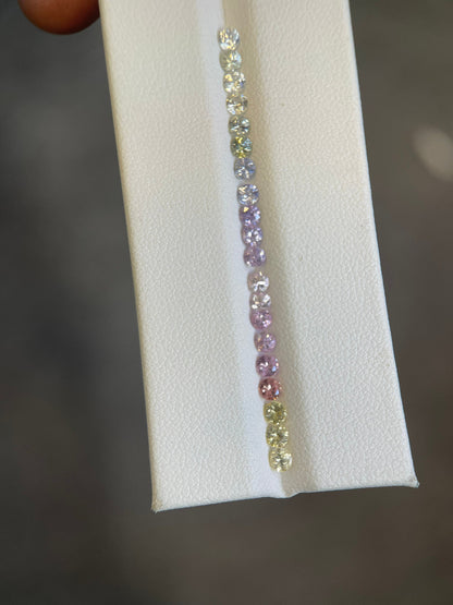 2.8mm unheated rainbow sapphire ring set, photo 4