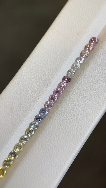 2.8mm pastel rainbow sapphire ring set, photo 3
