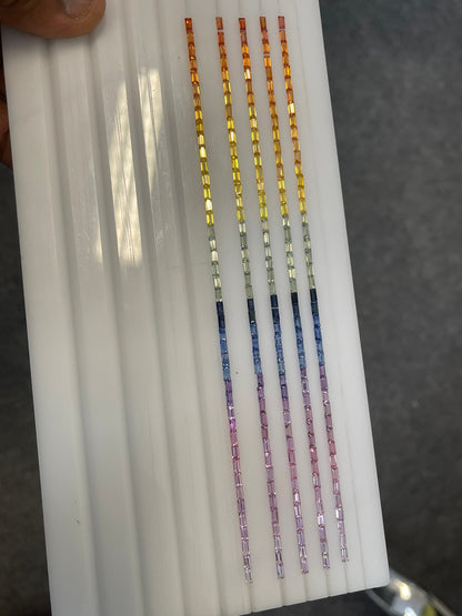 4x2mm rainbow sapphire baguette set, 43pc, photo 3