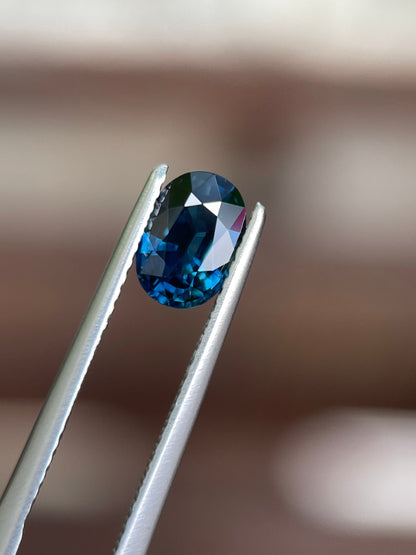 7.2x5.2mm blue sapphire oval cut, 1.26ct, photo 1